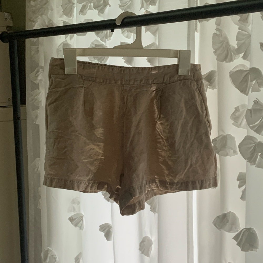 LOFT High Waist Tan Shorts